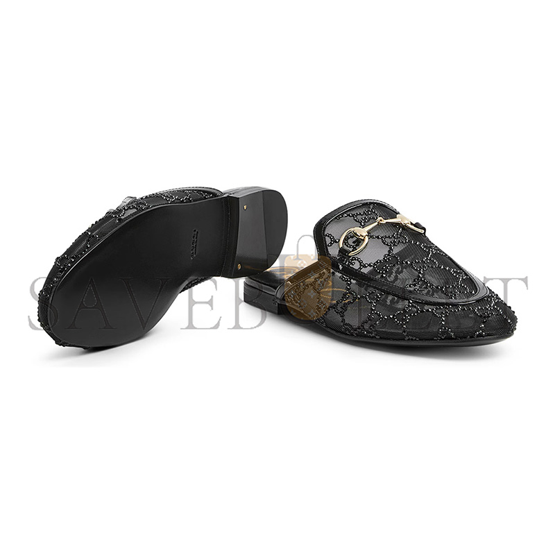 GUCCI WOMEN'S GG CRYSTAL PRINCETOWN SLIPPER 835484